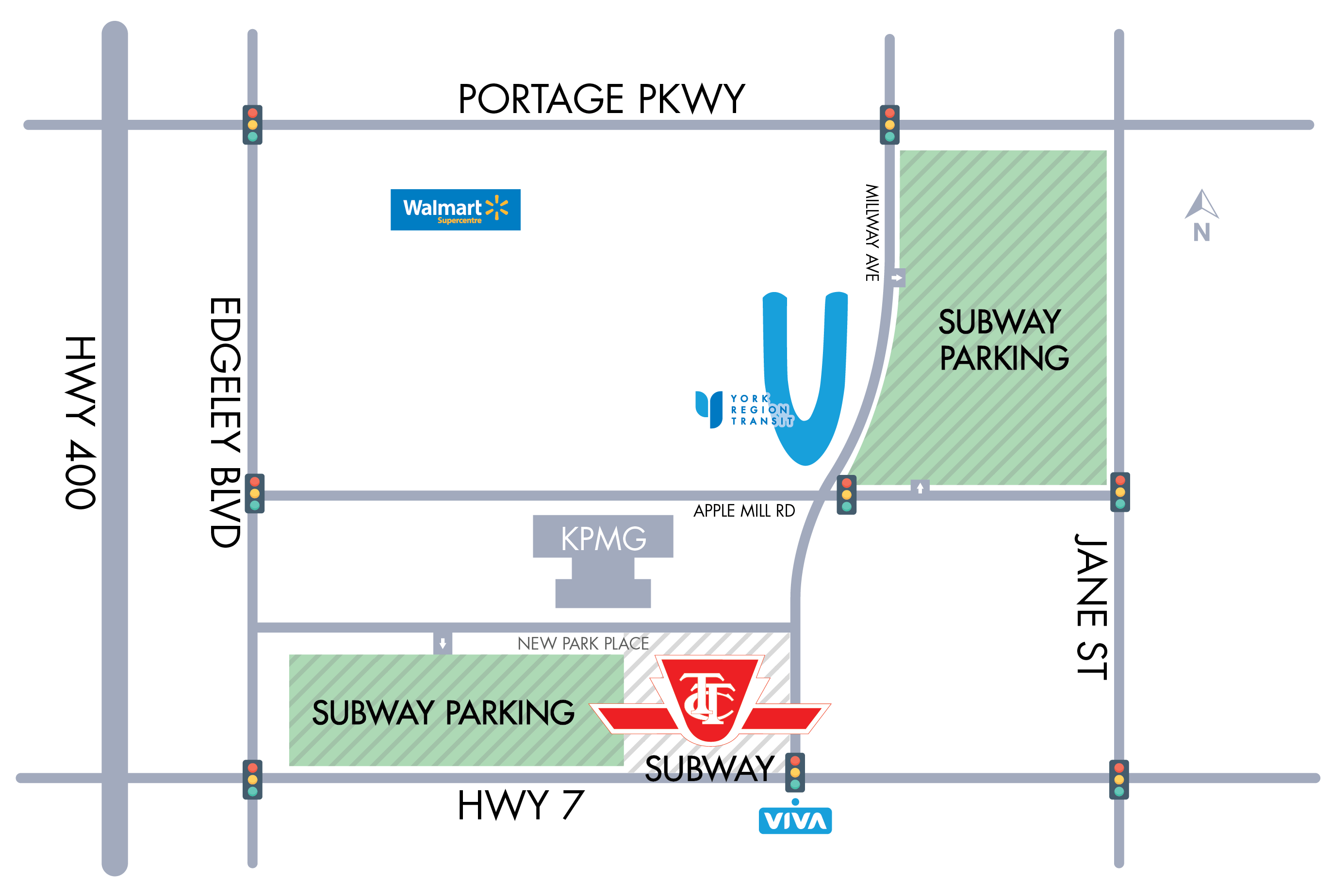Vaughan Subway Parking Map